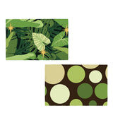 Retro Midcentury Double Layer Placemats – 60s Botanical Polka Dots Table Mats