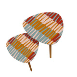 Triangle 60s Retro Tripod Nesting Table Set, Mosaic Pattern