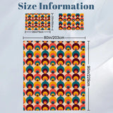 70s Peacock Eye Pattern Comforter Set: Midcentury Retro Queen Size