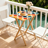 Retro Midcentury TV Dinner Tables – 4 Folding Trays with Rack