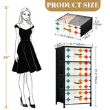 Retro Midcentury Fabric 4-Drawer Dresser – MCM Steel Frame Storage Cabinet