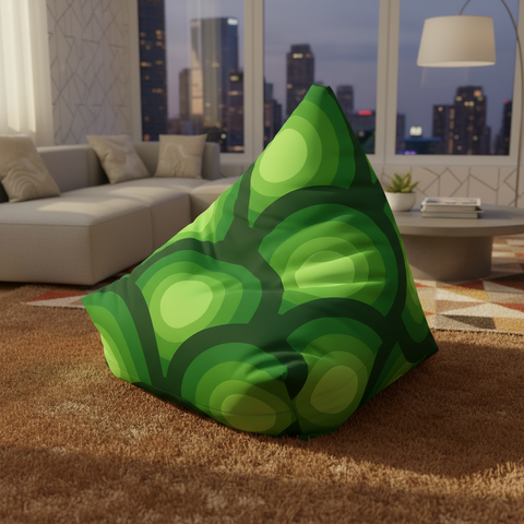 Green Shades Retro Bean Bag Chair Cover - Colorful Lounge Living Room Seat