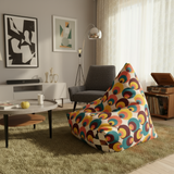 Mid Century Modern Bean Bag Chair Cover – Retro 70s Vintage Lounge Seat