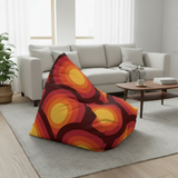 Orange Red Peacock Eye Midcentury Retro 70s Table Runner in 2 Sizes