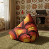 Vibrant 70s Retro Trash Can with Lid: Nordic Midcentury Modern Wastebasket