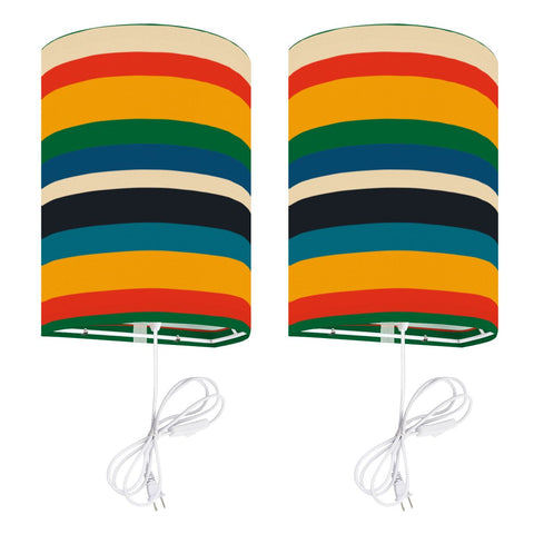 70s Retro Wall Sconces Set –  Smart LED, Stripes Rainbow