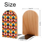 Set of 2 Retro Wooden Bookends – 60s Beech Wood Desk Organizers