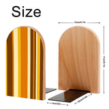 Size diagram of the Brown Stripe bookend: 12 cm wide, 17 cm high, base 10 by 5 cm