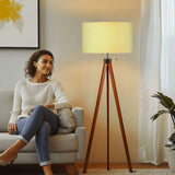 Retro Scandi Tripod Floor Lamp, Vanilla Shade