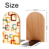 Size diagram of the Mod Squares bookend: 12 cm wide, 17 cm high, base 10 by 5 cm