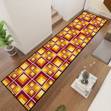 70s Pattern Retro Runner Rug – Midcentury Home Hallway Decor, Multi Sizes