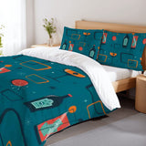 Set completo di copripiumino: biancheria da letto matrimoniale rétro mid-century Atomic anni '60