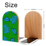 Size diagram of the Tropical Leaf bookend: 12 cm wide, 17 cm high, base 10 by 5 cm