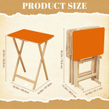 Burnt Orange retro TV tray set of 4, size guide with table and rack dimensions