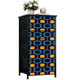 Blue Yellow 70s Retro Dresser: Midcentury Modern Cabinet