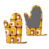 Retro Midcentury Silicone Oven Mitts – Heat Resistant Kitchen Gloves