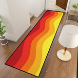 70s Orange Red Retro Runner Rug | Midcentury Style Floor Runners