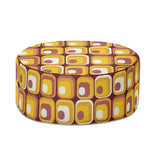 Retro 70s Orange Ottoman – Midcentury Modern Footstool Seat