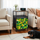 70s Retro Midcentury Bedside Cabinet with Power Outlet & USB Ports