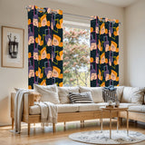 Retro Atomic Pattern Blackout Curtains: Mid-Century Modern Drapes