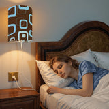 70s Retro Wall Sconces Set –  Smart LED, Blue Brown Geometric