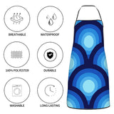 Retro Midcentury Peacock Eye Design Unisex Apron with Front Pocket