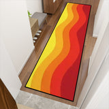 70s Orange Red Retro Runner Rug | Midcentury Style Floor Runners