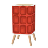 Scandi Square Small Trash Can with Lid 1970s Mid Century Pattern