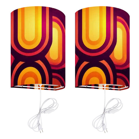 70s Retro Wall Sconces Set –  Smart LED, Orange Brown