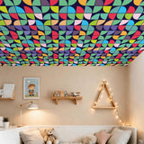 Retro Bauhaus Self-Adhesive Wall Panel Kit: Waterproof PVC Tiles