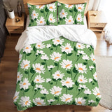 Daisy Meadow Duvet Cover Set: 70s Retro Full Size Microfiber Bedding