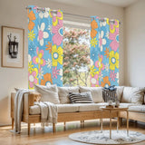 Floral 70s Midcentury Curtains: Pastel Colors Retro Blackout Drapes - retro curtains