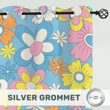 Floral 70s Midcentury Curtains: Pastel Colors Retro Blackout Drapes - retro curtains