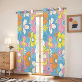 Floral 70s Midcentury Curtains: Pastel Colors Retro Blackout Drapes - retro curtains