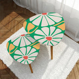 Floral 70s Multiple Sizes Runner Rug – Midcentury White Green Yellow - retro runner
