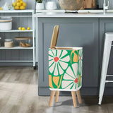 Floral 70s Multiple Sizes Runner Rug – Midcentury White Green Yellow - retro runner