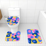 Floral Midcentury 3-Piece Bath Mat Set | Retro 70s Vibrant Pattern - retro bathroom