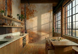 Foggy Tree Path Oil Painting Full-Wall Peel & Stick Wallpaper Custom Sizes - 144’’x100’’ - retro wallpaper
