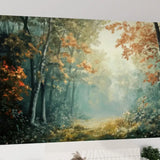 Foggy Tree Path Oil Painting Full-Wall Peel & Stick Wallpaper - Custom Sizes - 144’’x100’’ - retro wallpaper