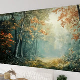 Foggy Tree Path Oil Painting Full-Wall Peel & Stick Wallpaper - Custom Sizes - 144’’x100’’ - retro wallpaper