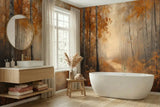 Foggy Tree Path Oil Painting Full-Wall Peel & Stick Wallpaper Custom Sizes - 144’’x100’’ - retro wallpaper