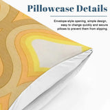 Pillowcase details close view with golden yellow ogee shapes