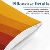 Pillowcase details close view with orange and yellow wave stripes