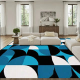 Geometric 1960s Retro Area Rug 12x9 ft – Plush Midcentury Non-Slip Carpet - 144’’x108’’ - retro rug