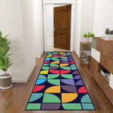 Geometric Abstract Retro Runner Rug – Midcentury Multi Sizes Non-Slip - 24’’x72’’ - retro ads