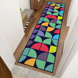 Geometric Abstract Retro Runner Rug – Midcentury Multi Sizes Non-Slip - retro ads