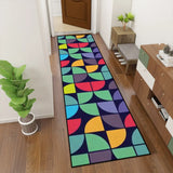 Geometric Abstract Retro Runner Rug – Midcentury Multi Sizes Non-Slip - retro ads
