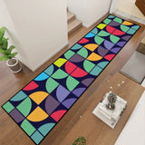 Geometric Abstract Retro Runner Rug – Midcentury Multi Sizes Non-Slip - retro ads