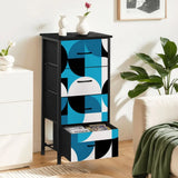 Geometric Retro 60s 4-Drawer Fabric Dresser – Midcentury Storage - retro dresser