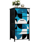 Geometric Retro 60s 4-Drawer Fabric Dresser – Midcentury Storage - retro dresser
